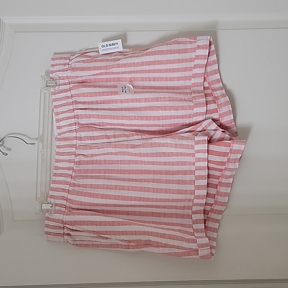 Old Navy Pants - Old Navy Size 2X High Rise Striped Linen Blend Shorts, NEW with Tag